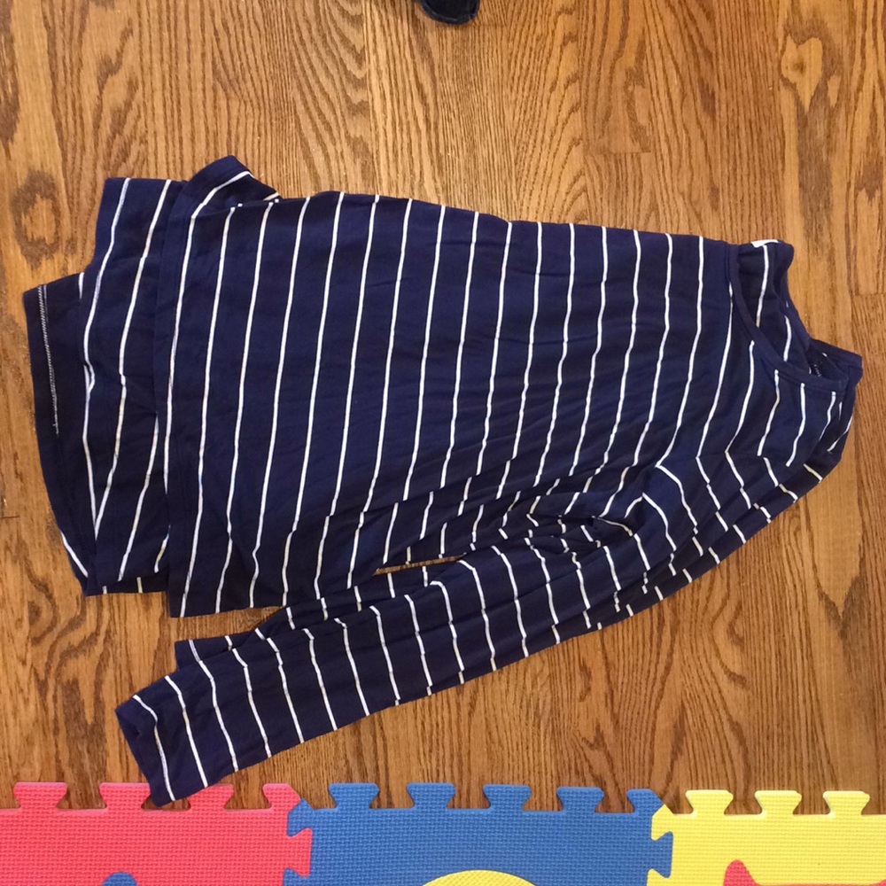 Lg maternity blue and white striped Long sleeve t